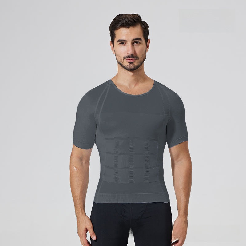 Men's Slimming Body Shaper Vest Tummy Control Nylon Compression Fitness Top