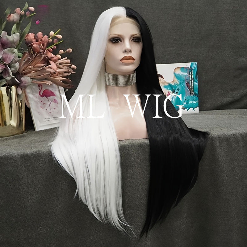 Women's Dual-Tone Long Straight Cosplay Wig