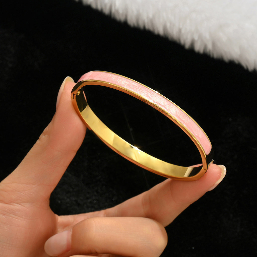 Gold-colored stainless steel bracelet teemdrop