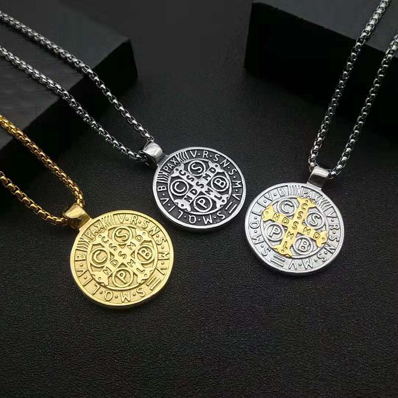 Retro Punk Style 316 Stainless Steel Asymmetric Pendant Necklace teemdrop