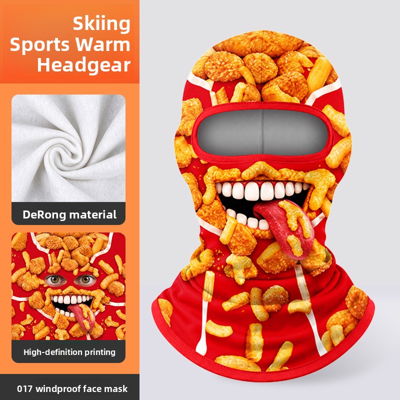 3D Digital Printed Milk Silk Balaclava Ski Motorcycle Face Mask teemdrop