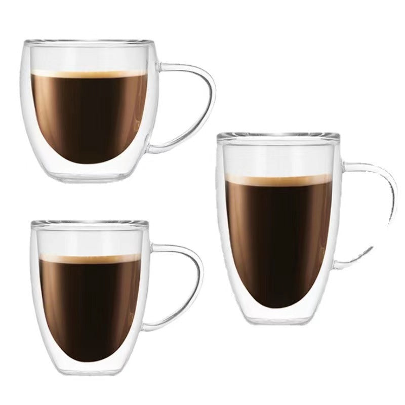 Transparent Double Layer Borosilicate Glass Cup