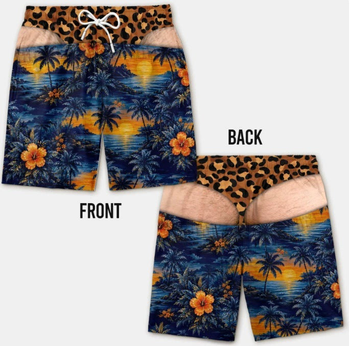 Men's 3D Patriotic Print Loose Beach Shorts