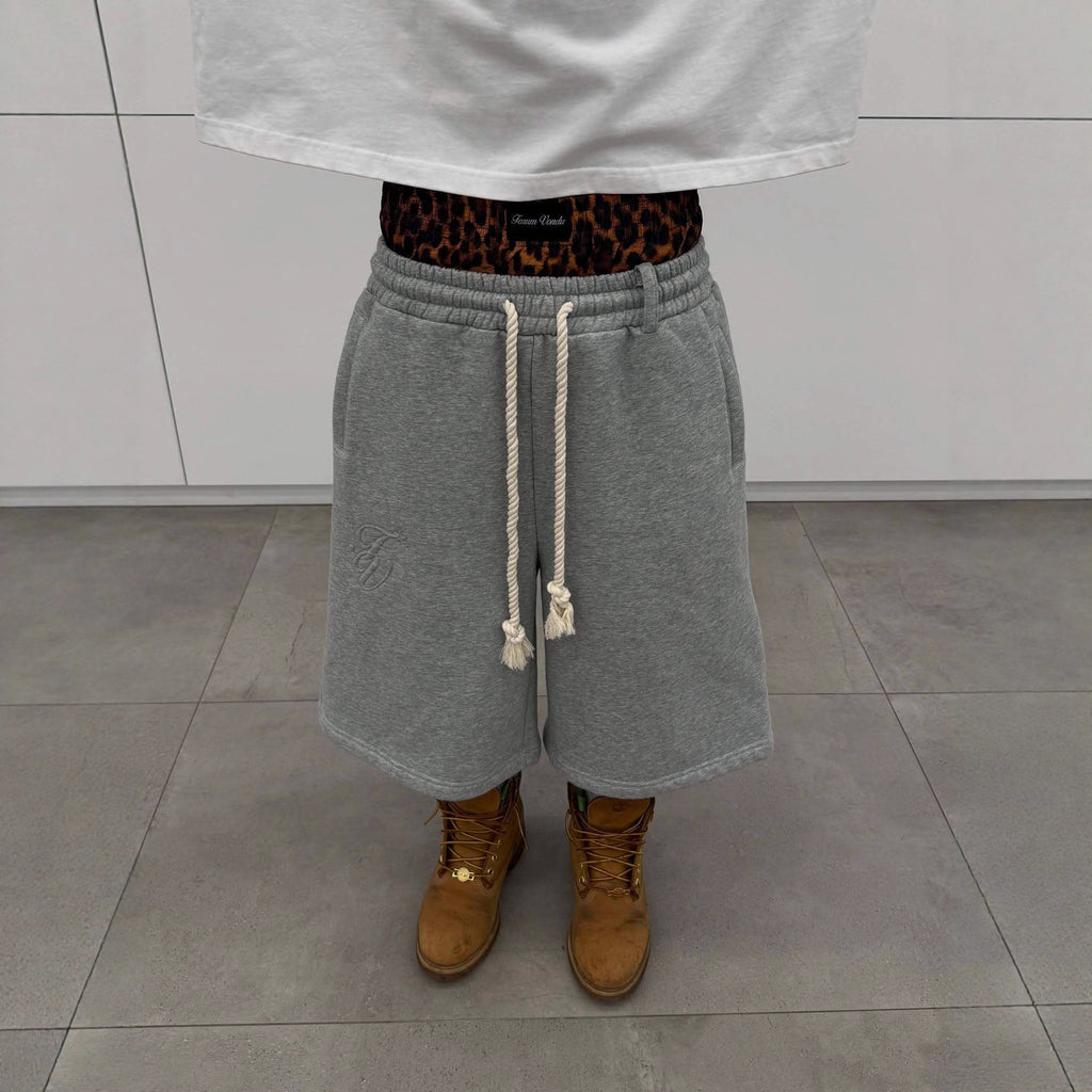 Men's Double Waistband Cropped Casual Shorts
