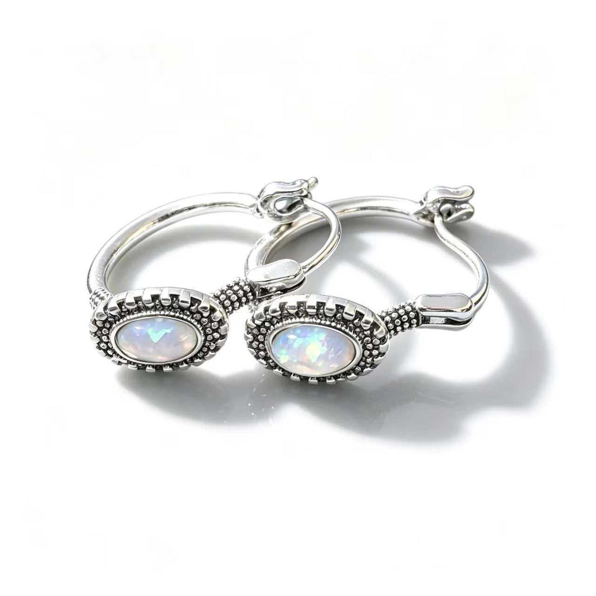Retro Turquoise Oval Earrings