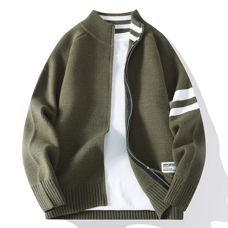 Fashionable casual sweater cardigan teemdrop