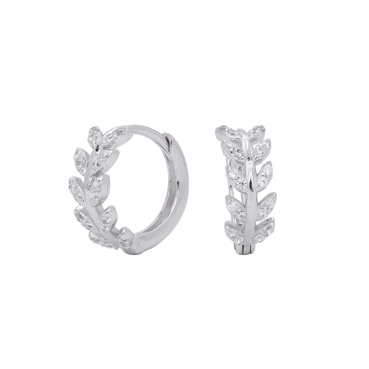 S925 Sterling Silver Wheat Ear Design Zircon Earrings
