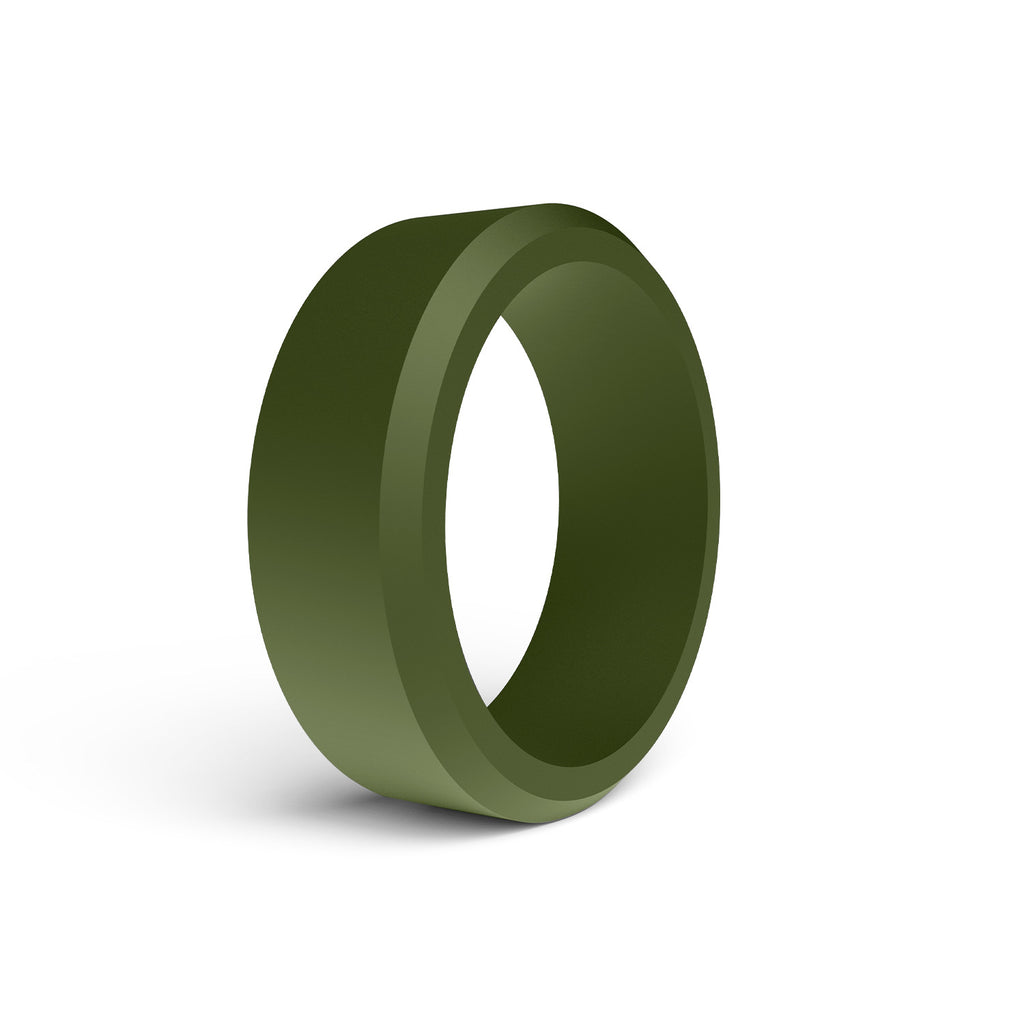 Wide Beveled Silicone Ring