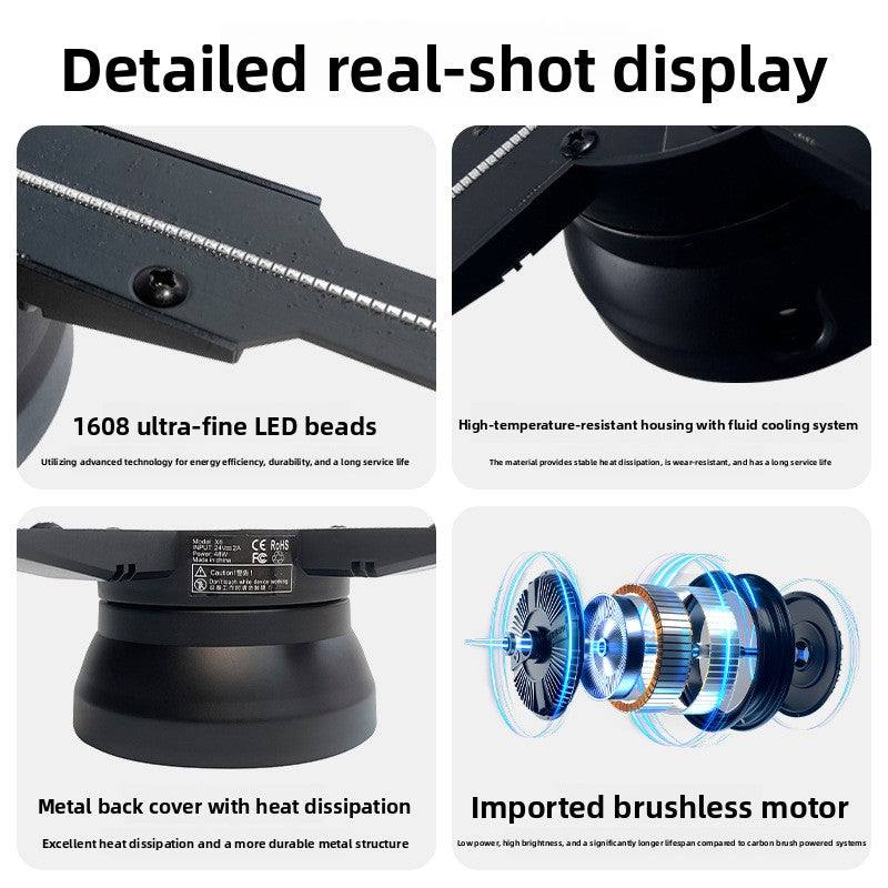 45cm 3D Holographic LED Display Fan