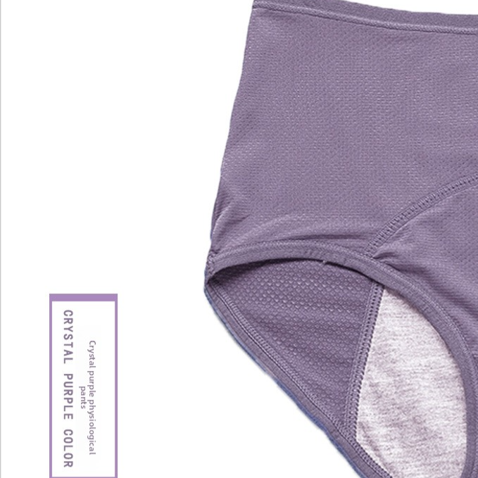 Ice Silk Women Leak Proof Menstrual Underwear Mid Waist Sanitary Panties