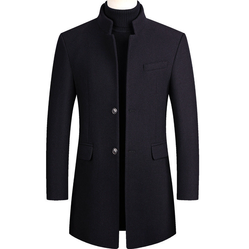 Men's Thickened Stand Collar Overcoat