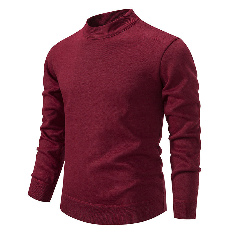 Men's Thickened Fleece-Lined Crew Neck Knit Sweater Autumn Winter teemdrop