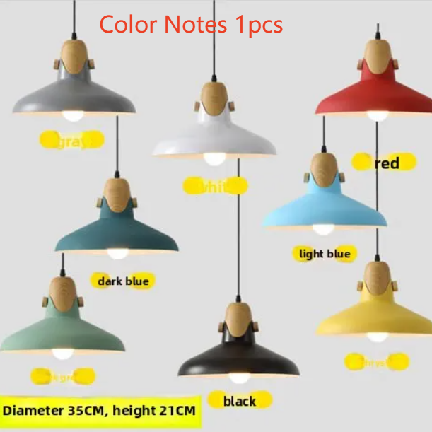Single Head Hanging Chandelier Aluminum Macaron Color Pendant Light