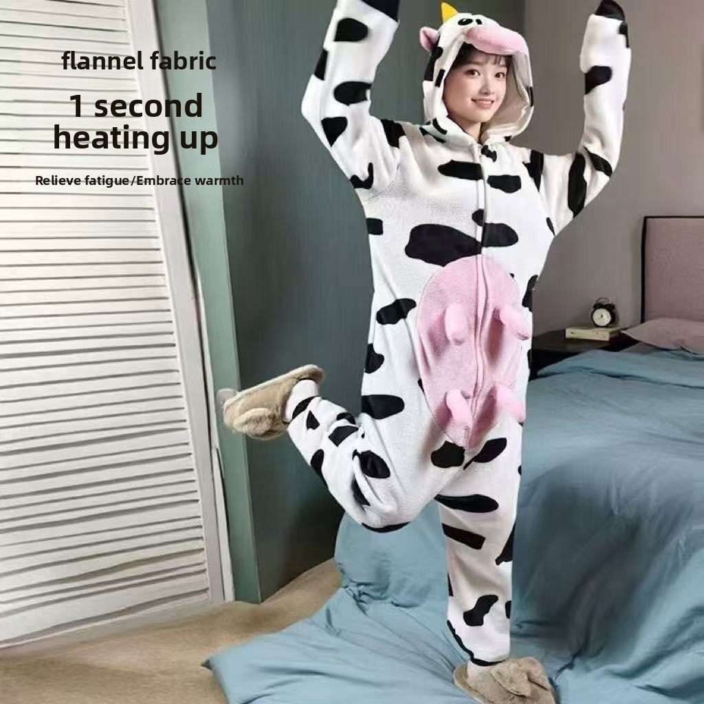 Cow Cartoon Flannel Pajamas