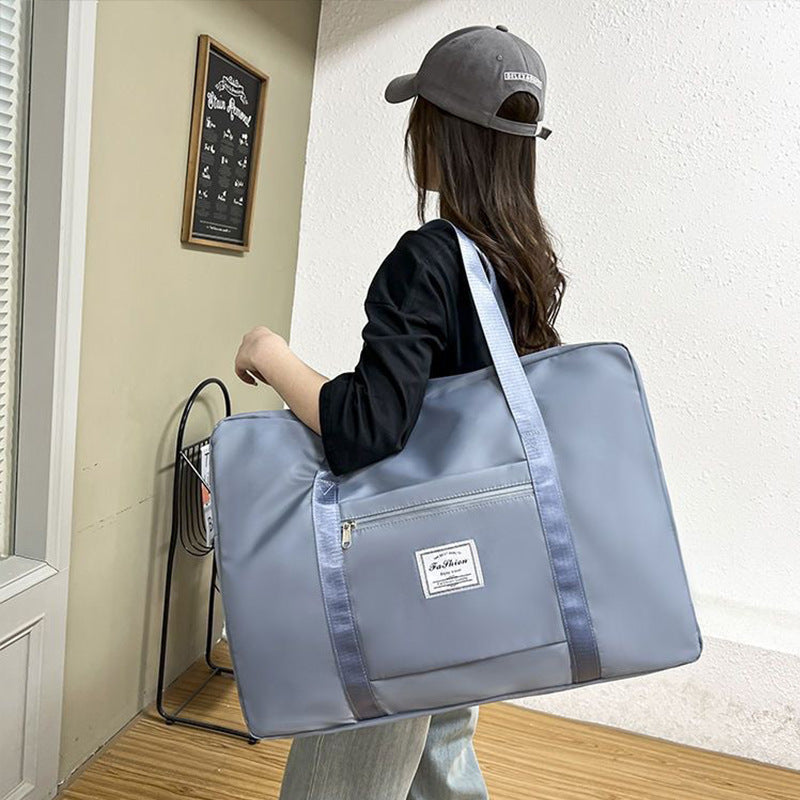 Large Capacity Oxford Cloth Diagonal Travel Satchel with Trolley Sleeve teemdrop