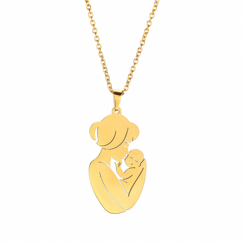 Mother and Baby Pendant Necklace