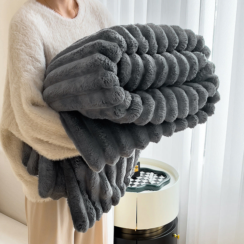 High-quality rabbit fur blanket