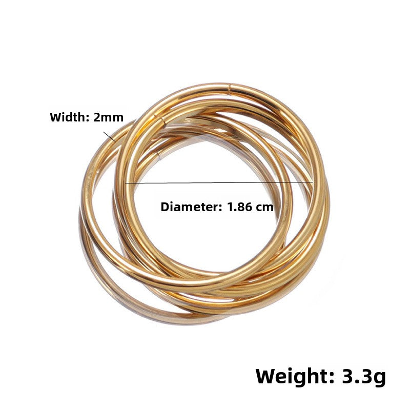 Three Ring Interlocking Titanium Steel Rotating Rings