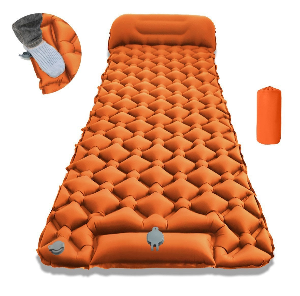 Ultra-Light Foot-Operated Automatic Inflatable Camping Mattress with Pillow teemdrop