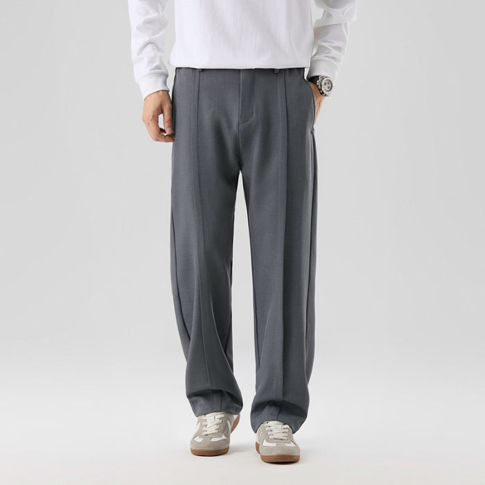 Men's Design Sense Loose Sports Trousers Straight Leg Wide Leg Pants teemdrop