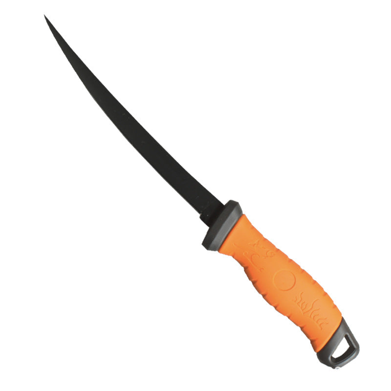 Portable Fishing Knife Set Non-Stick Meat Slicing Tool with Protective Cover Comfort Grip teemdrop