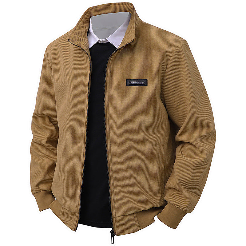 Stand Collar Long Sleeve Shirt Jacket