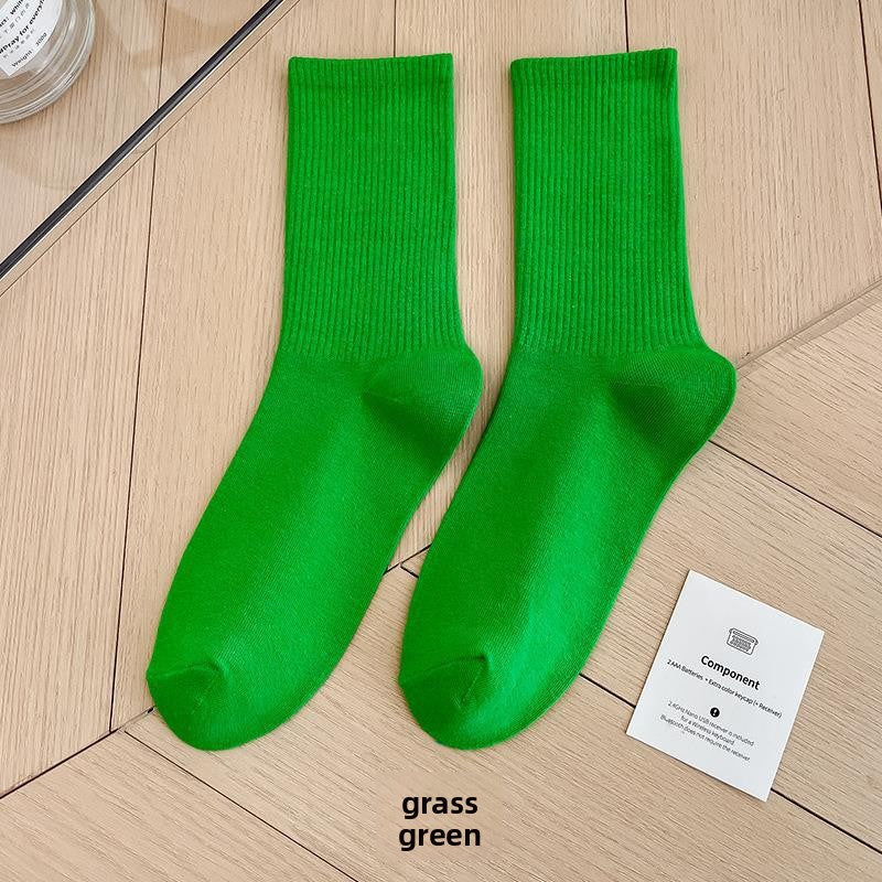 Unisex Combed Cotton Mid-Calf Socks teemdrop