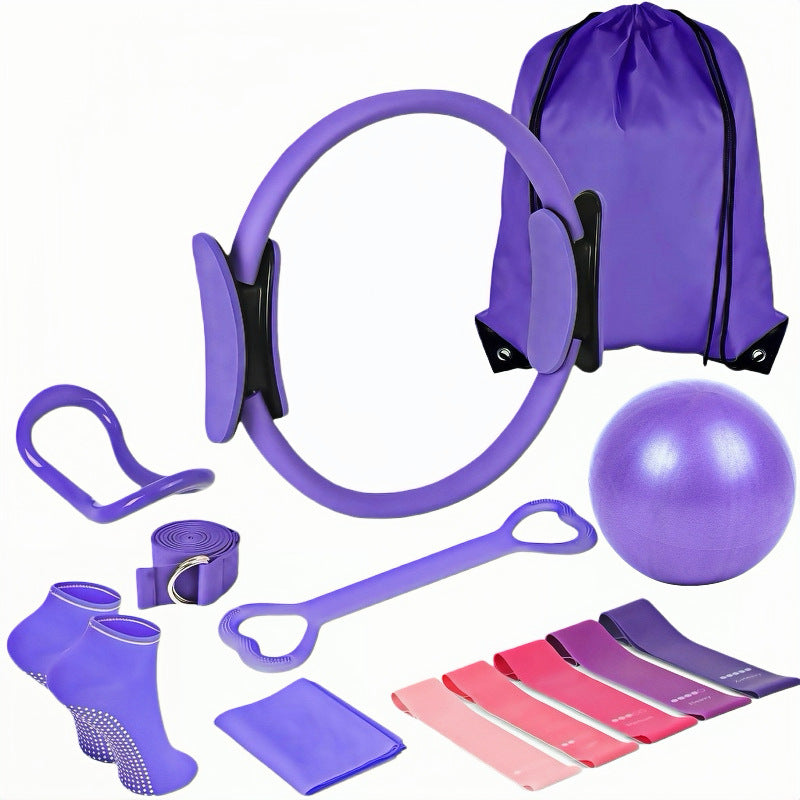 Multi-Piece Yoga Ring and Pilates Resistance Band Set teemdrop