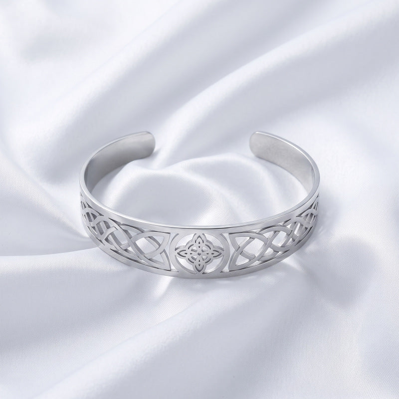 Ethnic style pattern open bracelet