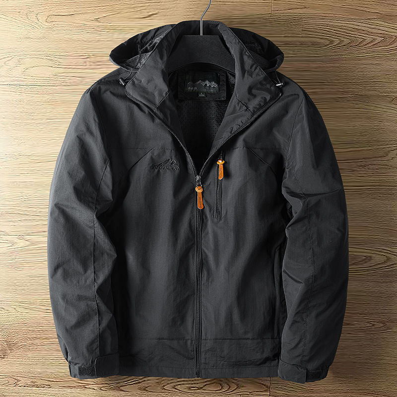 Men's detachable hood zipper loose jacket teemdrop