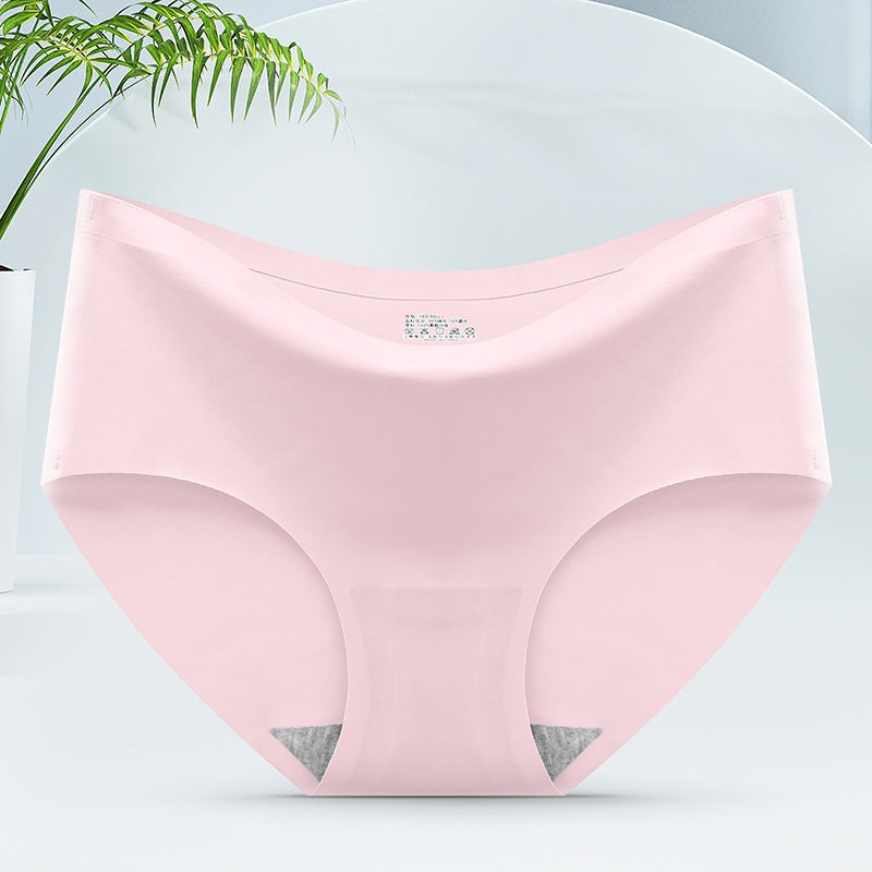 Women's Ice Silk Seamless Mid-Waist Breathable Briefs