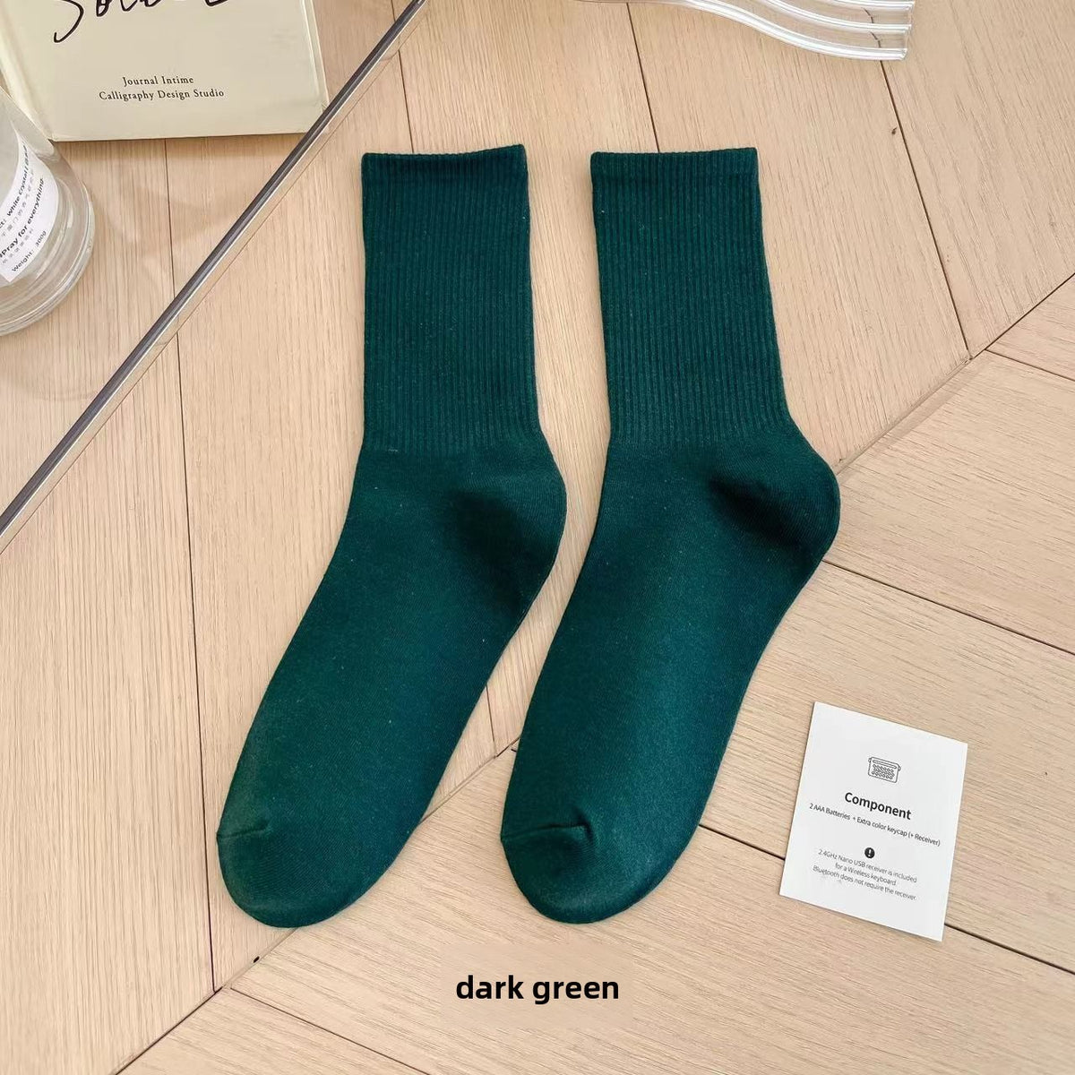 Unisex Combed Cotton Mid-Calf Socks teemdrop