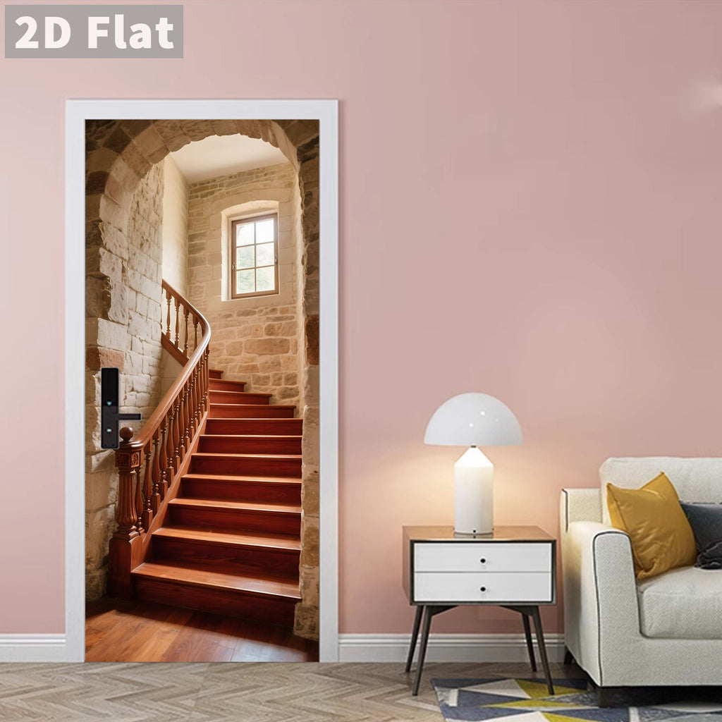 Creative Wooden Door Refurbished Door Stickers Wall Stickers teemdrop