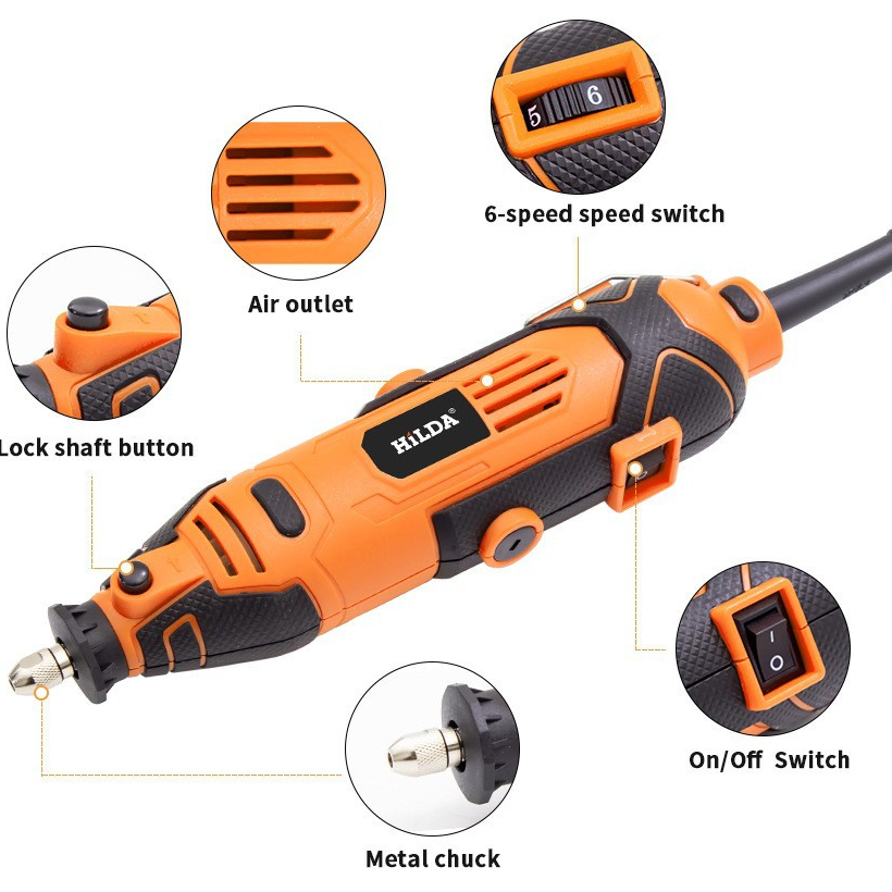 Electric Grinder Variable Speed Handheld Rotary Tool Kit