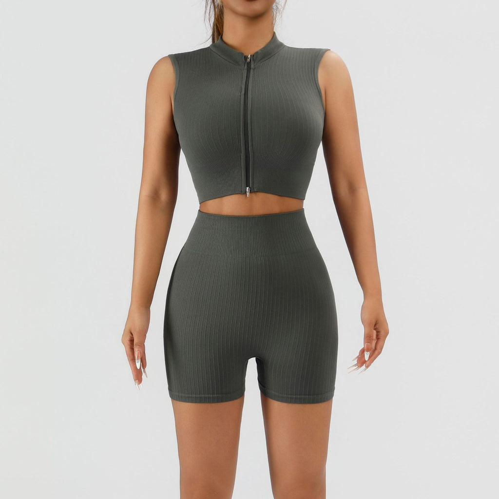 Seamless Knitted Vertical Pit Yoga Suit