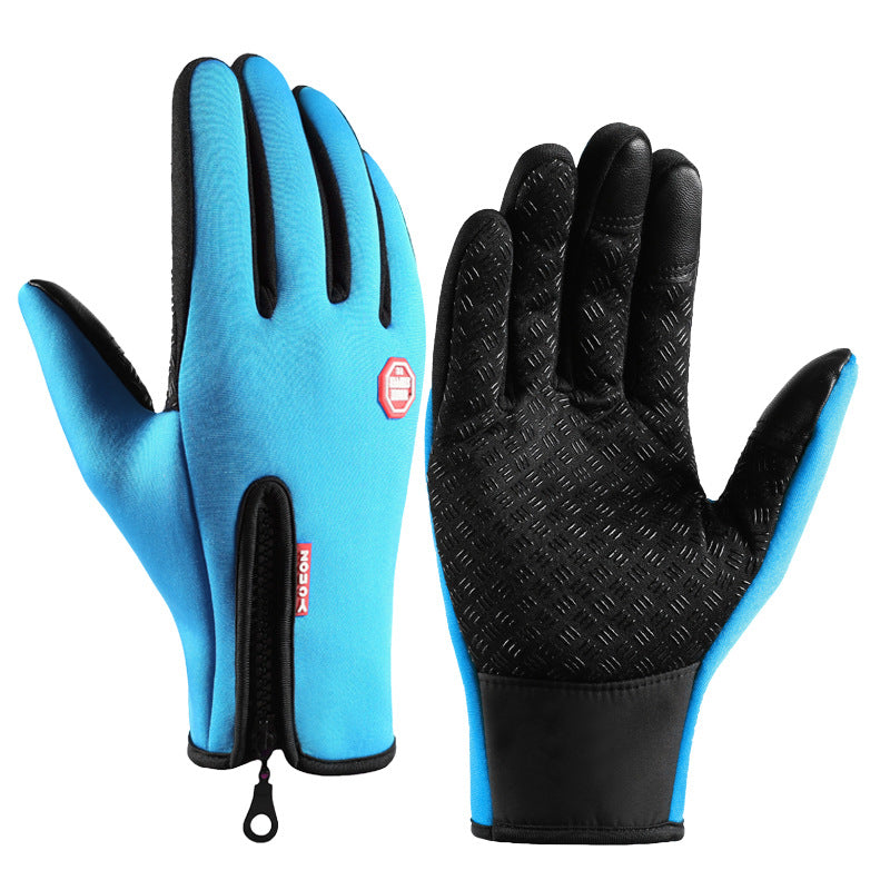 Winter Gloves Warm Touch Screen Men's Outdoor Sports Non-Slip Mountaineering Zipper Women's Ski Motorcycle Riding Gloves