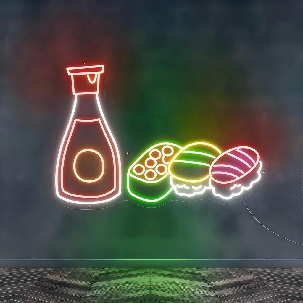 Sushi LED Neon Sign Dimmable Wall Decor Light for Kitchen Home Art Decoration