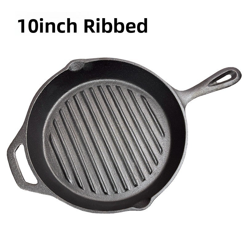 Traditional Cast Iron Flat Bottom Frying Pan teemdrop
