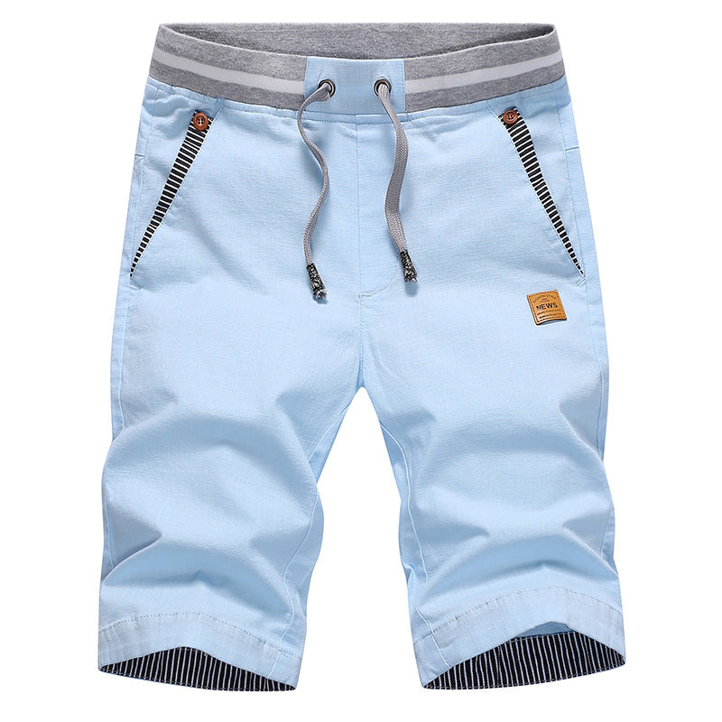 Men's Cotton Shorts Youth Trendy Fashion All-match Loose Breathable Casual Pants