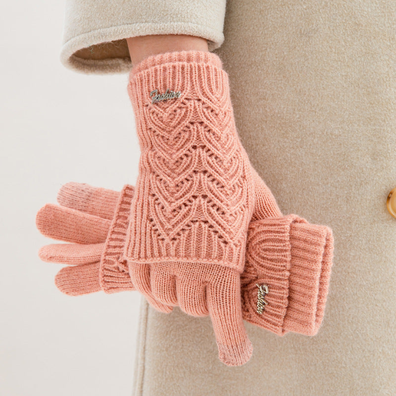 Letter-shaped heart-shaped plush gloves teemdrop