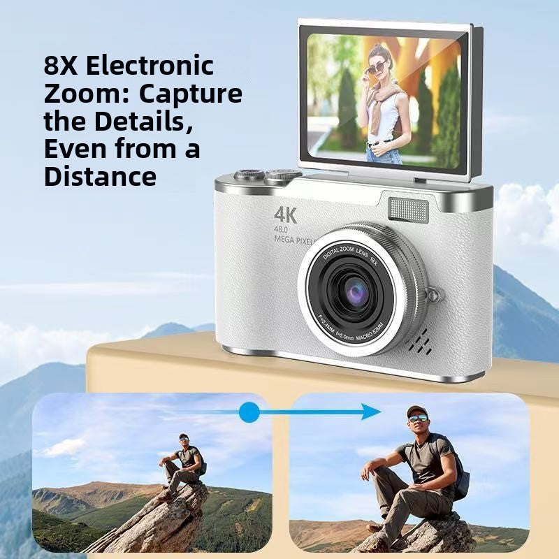 4K Digital Camera Retro CCD Style HD Selfie Camera with Phone Transfer for Students and Travel Photography teemdrop