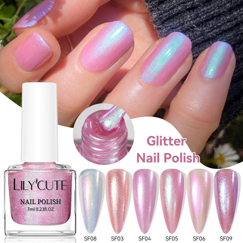 Quick-Dry Metallic High-Color Nail Polish Set 7ml Low Odor Nail Art Lacquer teemdrop