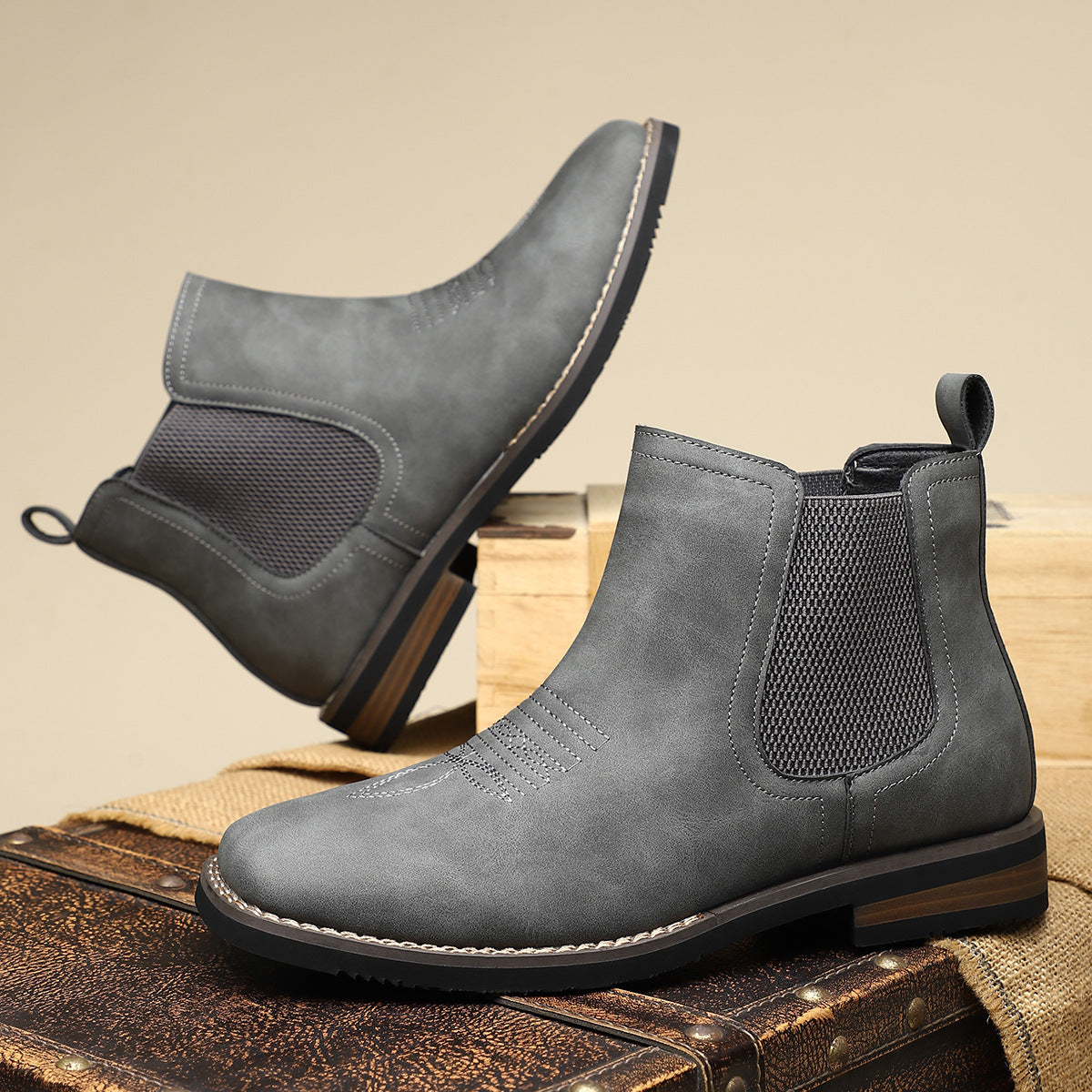 Men's Chelsea Style Mid-Calf Boots teemdrop