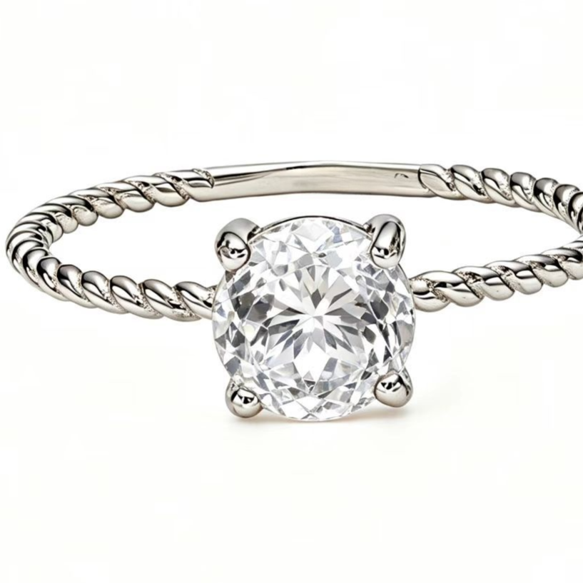 Twisted rope braided ring