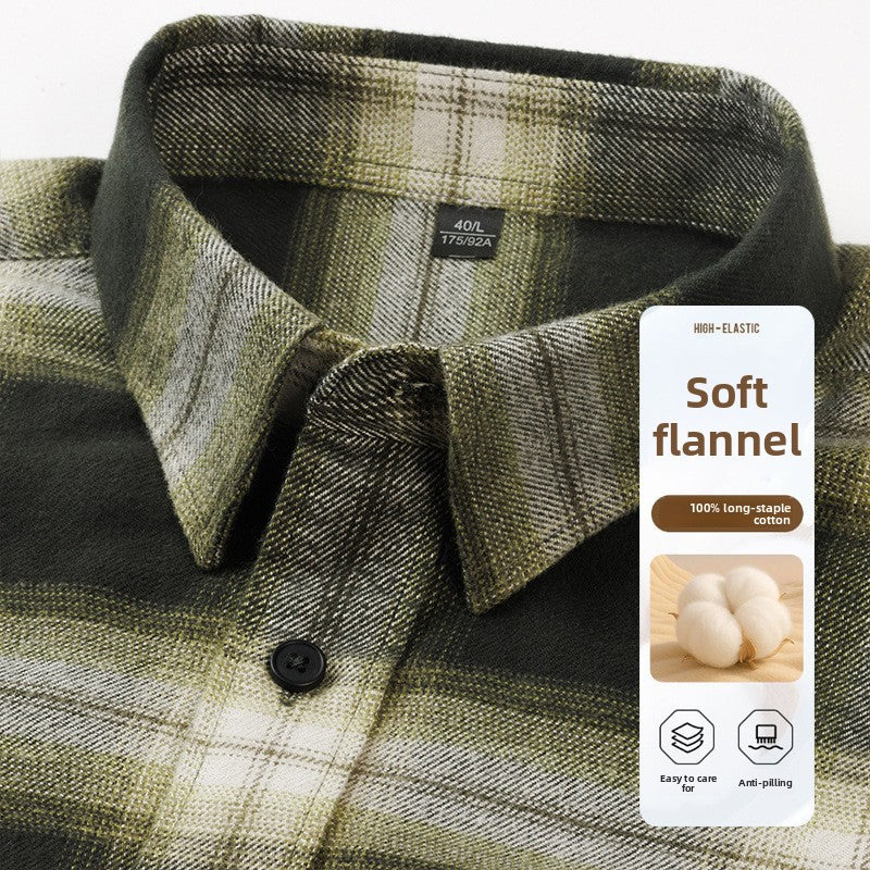 Mens Flannel Plaid Shirt