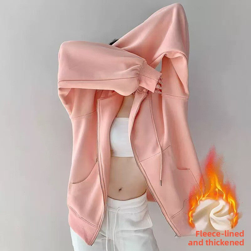 Womens Fleece Lined Hooded Jacket