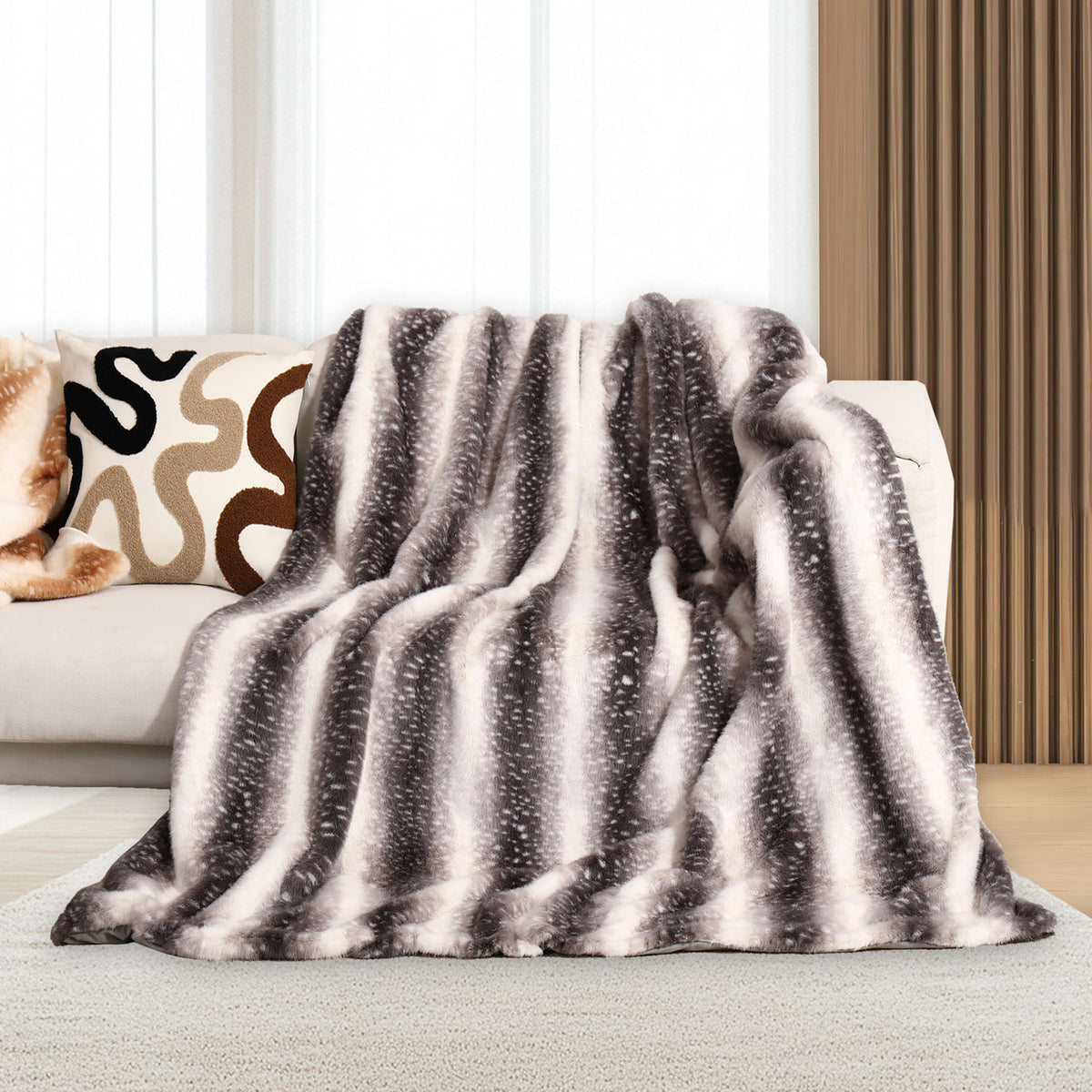 Soft Plush Deer Pattern Throw Blanket for Couch and Bedroom All-Season teemdrop