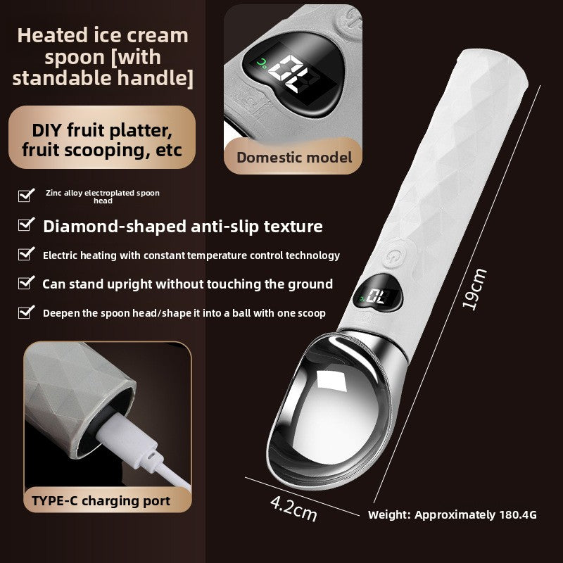 Electric Heated Ice Cream Scoop with Digital Display