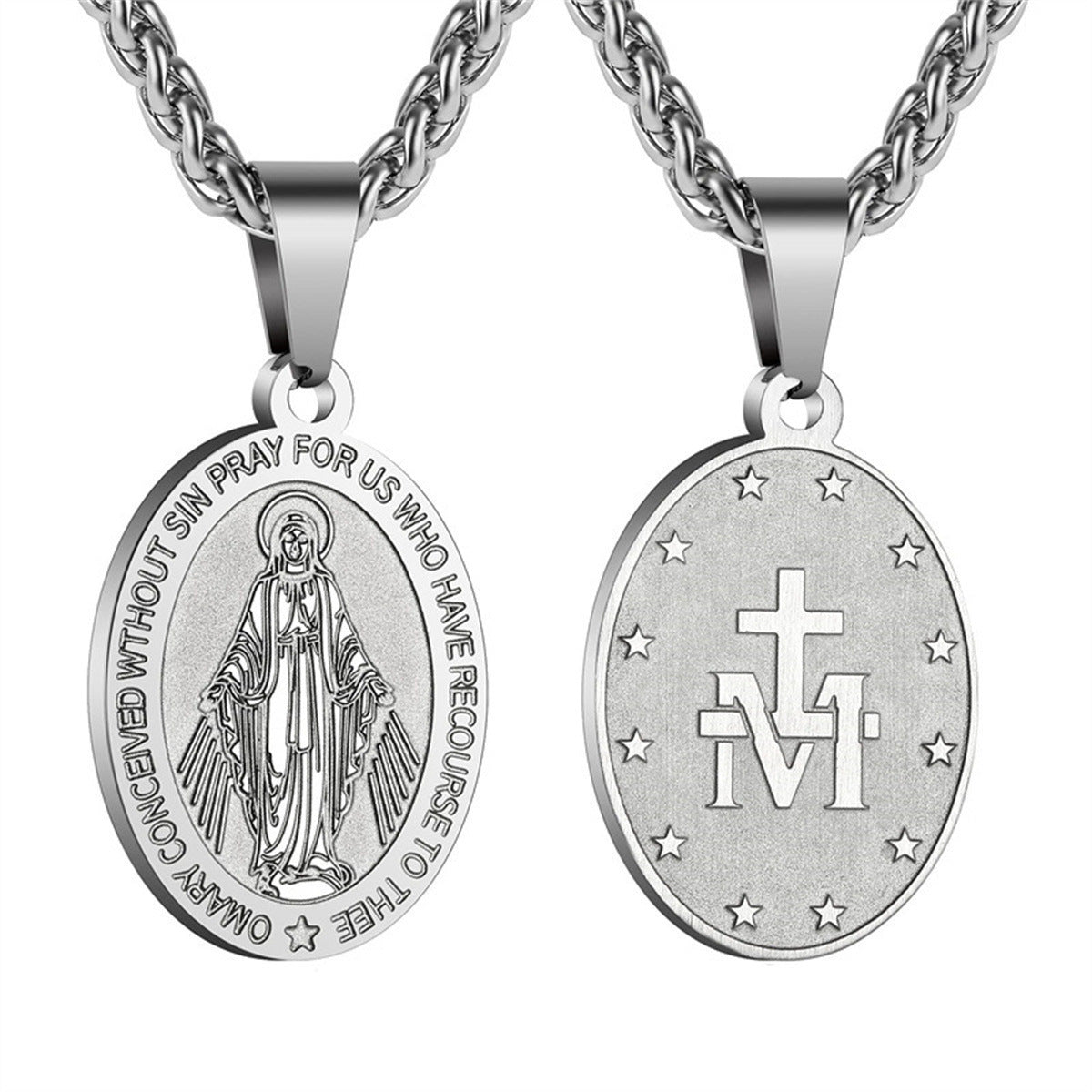 Retro oval double-sided pendant teemdrop