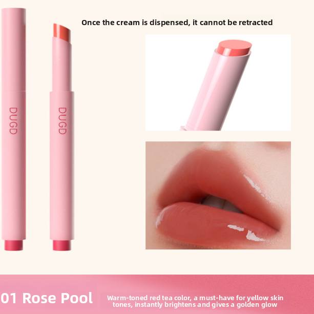Film-Forming Solid Lip Gloss, Water-Glossy Mirror Finish, Long-Lasting Non-Transfer Plumping Lipstick Pen with Fine Shimmer teemdrop